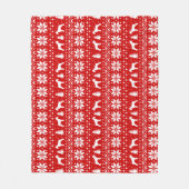 Giant Schnauzer Dog Silhouettes Kerstfeestdag Fleece Deken (Voorkant)