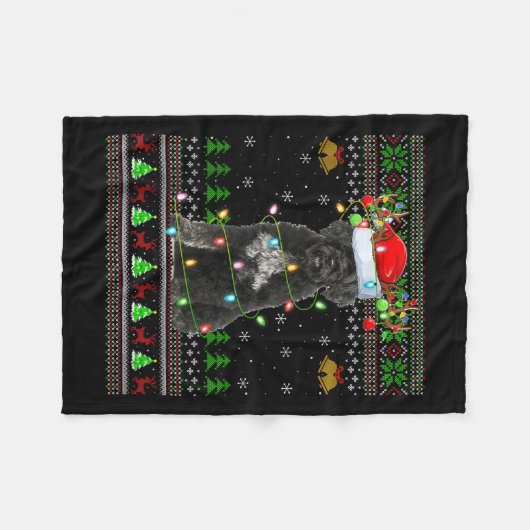 Giant Schnauzer Dog Ugly Christmas Sweaters Holida Fleece Deken (Voorkant (Horizontaal))