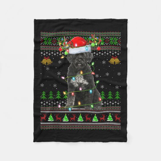 Giant Schnauzer Dog Ugly Christmas Sweaters Holida Fleece Deken (Voorkant)