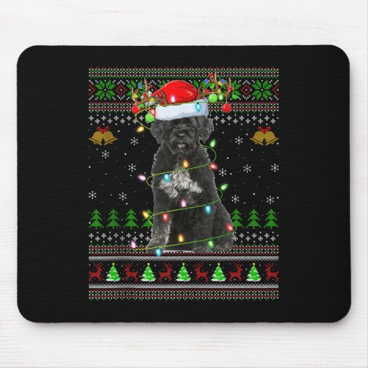 Giant Schnauzer Dog Ugly Christmas Sweaters Holida Muismat (Voorkant)