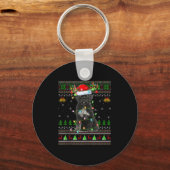 Giant Schnauzer Dog Ugly Christmas Sweaters Holida Sleutelhanger (Voorkant)