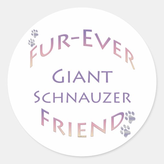 Giant Schnauzer Furever Ronde Sticker (Voorkant)