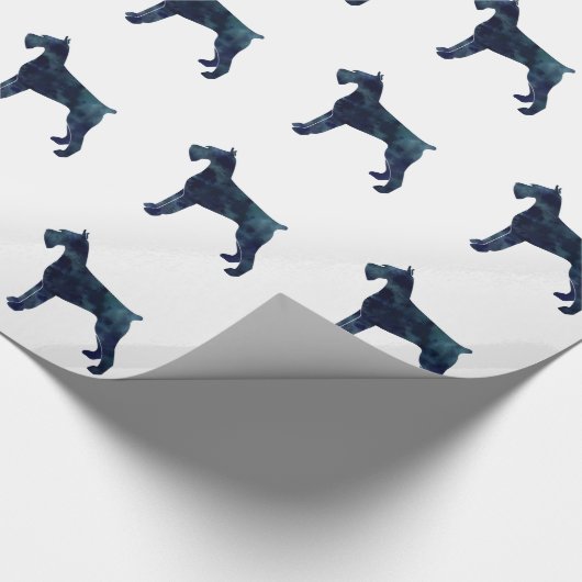 Giant Schnauzer Geometric Pattern Silhouette Cadeaupapier (Hoek)