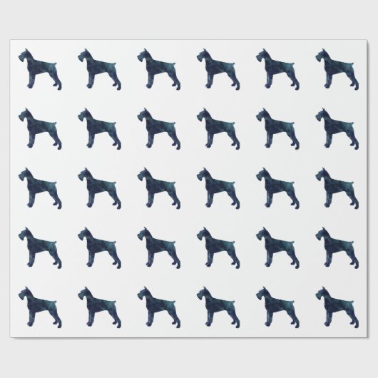 Giant Schnauzer Geometric Pattern Silhouette Cadeaupapier (Vlak)