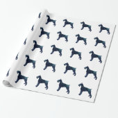 Giant Schnauzer Geometric Pattern Silhouette Cadeaupapier (Uitgerold)