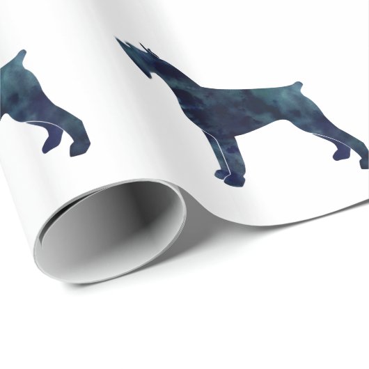 Giant Schnauzer Geometric Pattern Silhouette Cadeaupapier (Rol Hoek)