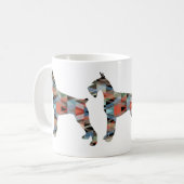 Giant Schnauzer Geometric Pattern Silhouette Koffiemok (Voorkant links)