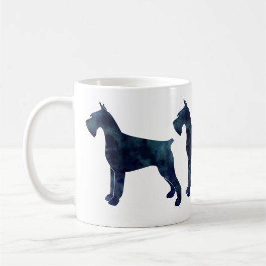 Giant Schnauzer Geometric Pattern Silhouette Koffiemok (Links)