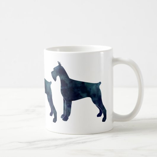 Giant Schnauzer Geometric Pattern Silhouette Koffiemok (Rechts)