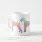 Giant Schnauzer Geometric Pattern Silhouette Koffiemok (Voorkant links)