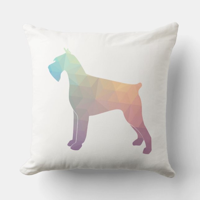 Giant Schnauzer Geometric Pattern Silhouette Kussen (Voorkant)