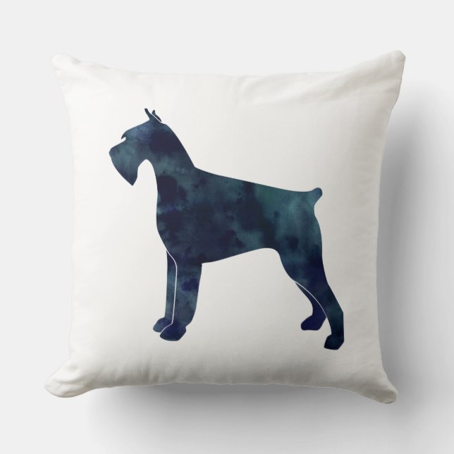 Giant Schnauzer Geometric Pattern Silhouette Kussen (Voorkant)