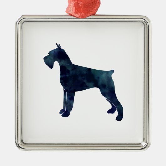 Giant Schnauzer Geometric Pattern Silhouette Metalen Ornament (Voorkant)
