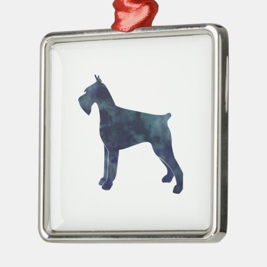 Giant Schnauzer Geometric Pattern Silhouette Metalen Ornament (Links)