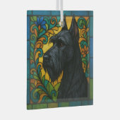 Giant Schnauzer "Glas in lood" Glas Ornament (Voorkant Rechts)