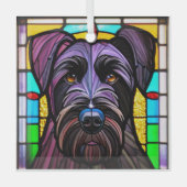 Giant Schnauzer "Glas in lood" Glas Ornament (Voorkant)