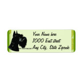 Giant Schnauzer ~ Green Leaves Design Etiket (Voorkant)