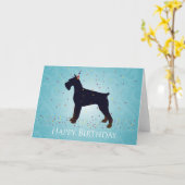 Giant Schnauzer Happy Birthday Design Kaart (Gele Bloem)