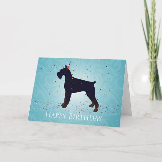 Giant Schnauzer Happy Birthday Design Kaart (Voorkant)