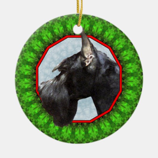 Giant Schnauzer Happy Howliday Keramisch Ornament (Voorkant)