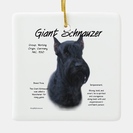 Giant Schnauzer History Design Keramisch Ornament (Voorkant)