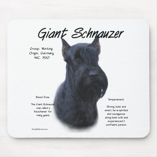 Giant Schnauzer History Design Muismat (Voorkant)