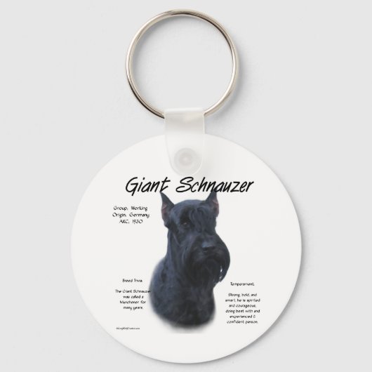 Giant Schnauzer History Design Sleutelhanger (Voorkant)