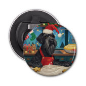 Giant Schnauzer Holiday Baking: Feestelijke Kerst Button Flesopener (Voorkant)