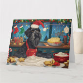 Giant Schnauzer Holiday Baking: Feestelijke Kerst Kaart (Voorkant)