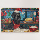 Giant Schnauzer Holiday Baking: Feestelijke Kerst Legpuzzel (Horizontaal)