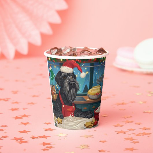 Giant Schnauzer Holiday Baking: Feestelijke Kerst Papieren Bekers (Insitu)