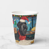 Giant Schnauzer Holiday Baking: Feestelijke Kerst Papieren Bekers (Achterkant)