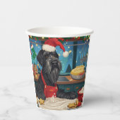 Giant Schnauzer Holiday Baking: Feestelijke Kerst Papieren Bekers (Voorkant)