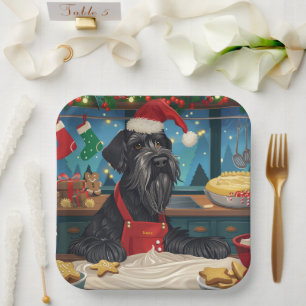 Giant Schnauzer Holiday Baking: Feestelijke Kerst Papieren Bordje