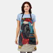 Giant Schnauzer Holiday Baking: Feestelijke Kerst Schort (Gedragen)