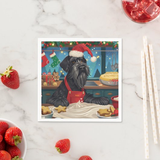 Giant Schnauzer Holiday Baking: Feestelijke Kerst Servet (Insitu)
