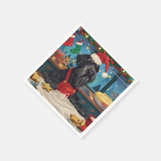 Giant Schnauzer Holiday Baking: Feestelijke Kerst Servet (Hoek)