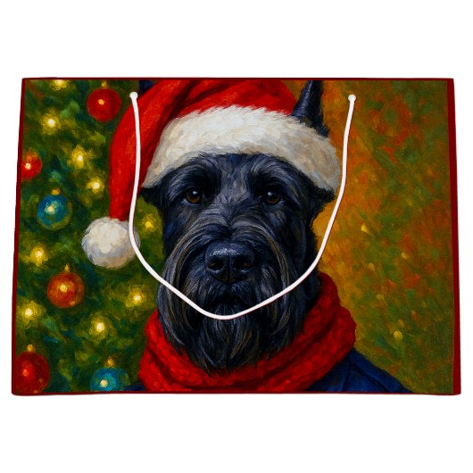 Giant Schnauzer Holiday Card Groot Cadeauzakje (Voorkant)