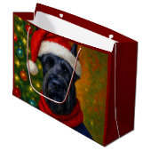 Giant Schnauzer Holiday Card Groot Cadeauzakje (Voorkant Gekanteld)