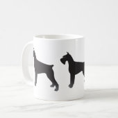 Giant Schnauzer Hondenras Illustration Silhouette Koffiemok (Voorkant links)