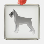 Giant Schnauzer Hondenras Illustration Silhouette Metalen Ornament (Voorkant)
