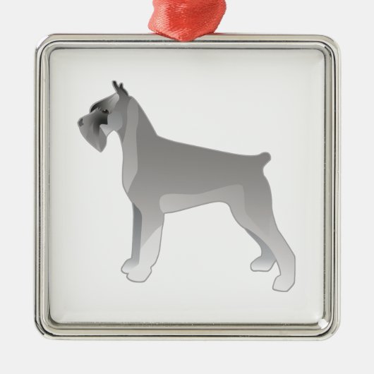 Giant Schnauzer Hondenras Illustration Silhouette Metalen Ornament (Voorkant)