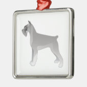 Giant Schnauzer Hondenras Illustration Silhouette Metalen Ornament (Links)