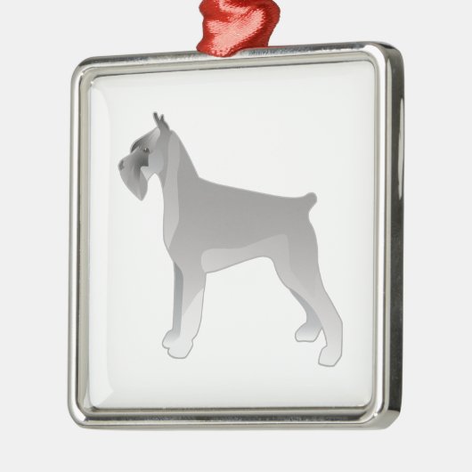 Giant Schnauzer Hondenras Illustration Silhouette Metalen Ornament (Links)