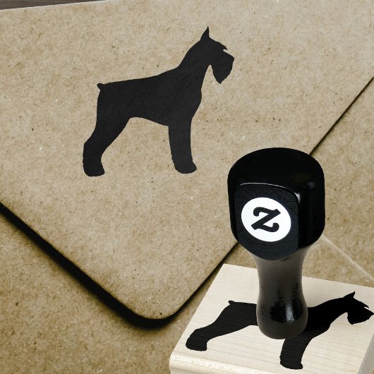 Giant Schnauzer Hondenras Silhouette Rubberstempel