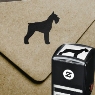 Giant Schnauzer Hondenras Silhouette Zelfinktende Stempel