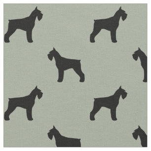 Giant Schnauzer Hondenras Silhouettes Patterned Stof