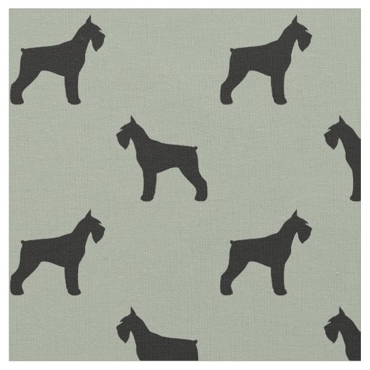 Giant Schnauzer Hondenras Silhouettes Patterned Stof (Close Up)