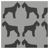 Giant Schnauzer Hondenras Silhouettes Patterned Stof (Close Up)