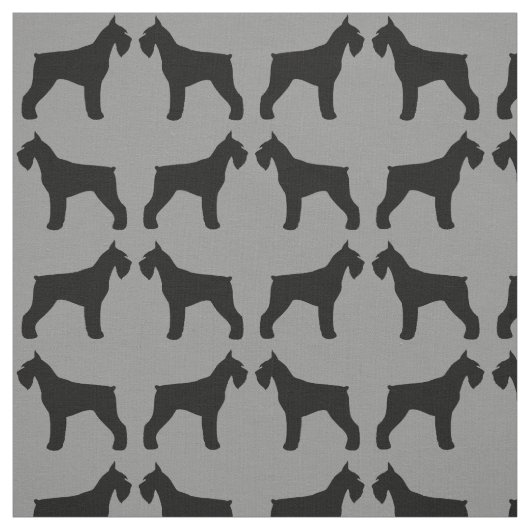 Giant Schnauzer Hondenras Silhouettes Patterned Stof (Swatch)